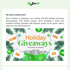 ❄️ Join the LootUp $10,000 Holiday Giveaway Extravaganza! ❄️