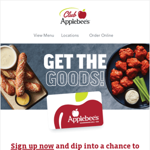 Don’t miss the chance to win an Applebee's gift card!