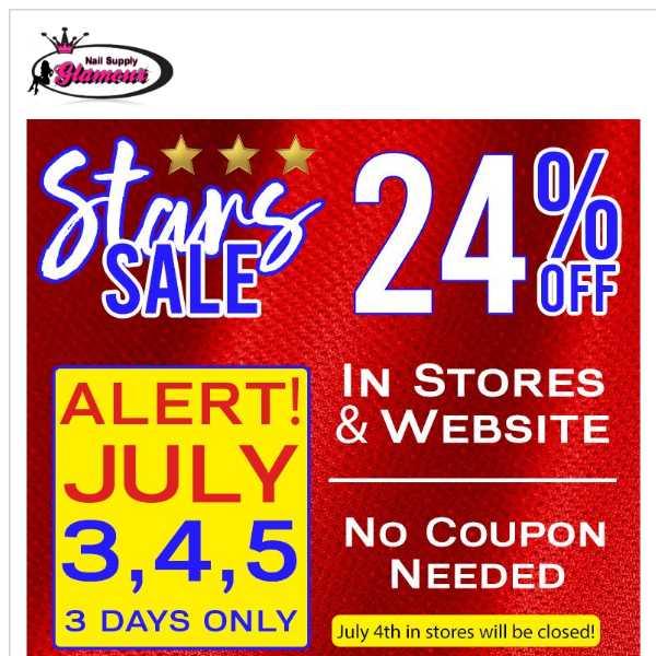 STARS SALE ! 24% off EVERYTHING !