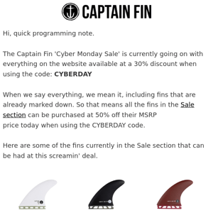 Extra 30% Off Sale Fins