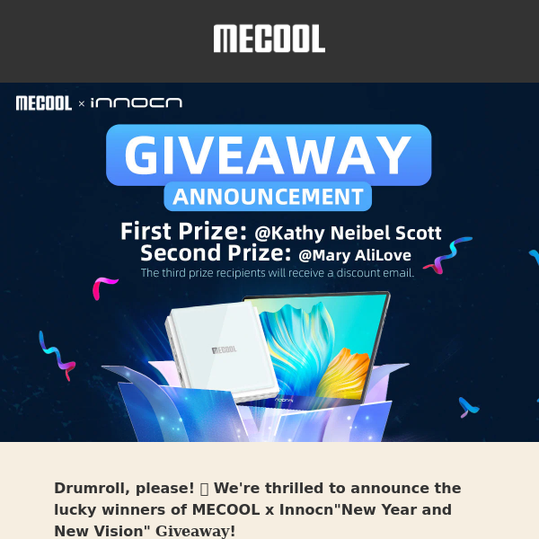 🎉MECOOL x Innocn Giveaway Winners Announcement! 🎉