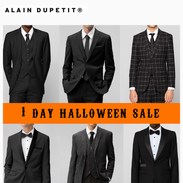 25% Off Any Black Suit  |  1-Day Halloween Flash Sale 🎃