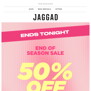 Ends tonight! 50% OFF ALL SALE