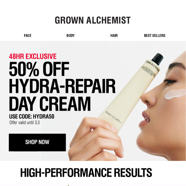 50% Off Hydra-Repair Day Cream 🚨 2 DAYS ONLY