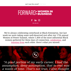 Forward: Women in Business newsletter – the news you missed last week