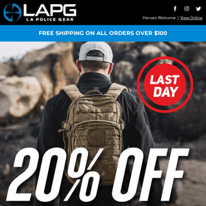 LAST DAY - 20% off all 5.11