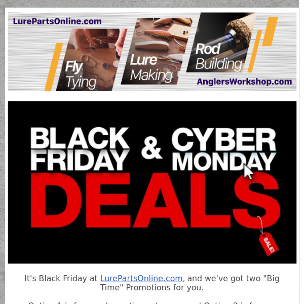 It's Black Friday at LurePartsOnline - Lure Parts Online