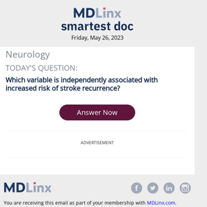 Smartest Doc Neurology Quiz for Friday