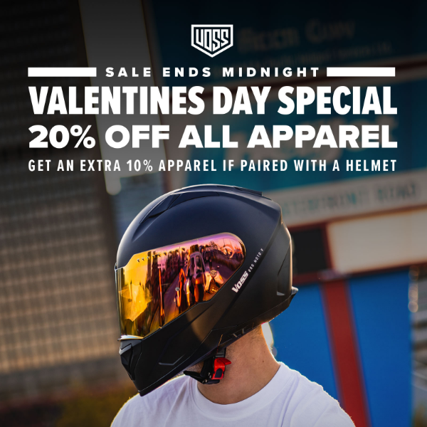 Sale ends Midnight! 20% off all apparel for Valentines
