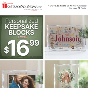 $16.99 Personalized Scalloped Keepsake Blocks