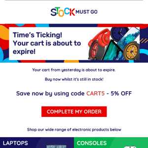 Hurry! Your cart is about to expire!