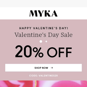 💘 20% Off Valentine's Day Sale!