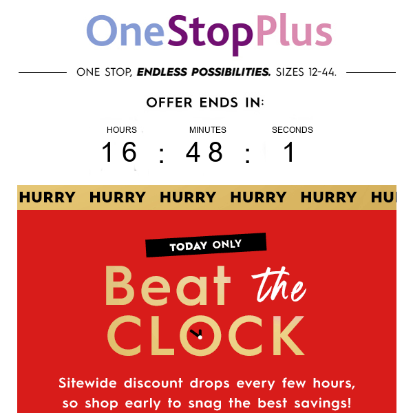 BEAT THE CLOCK is ON! Save 50% until 2 p.m.
