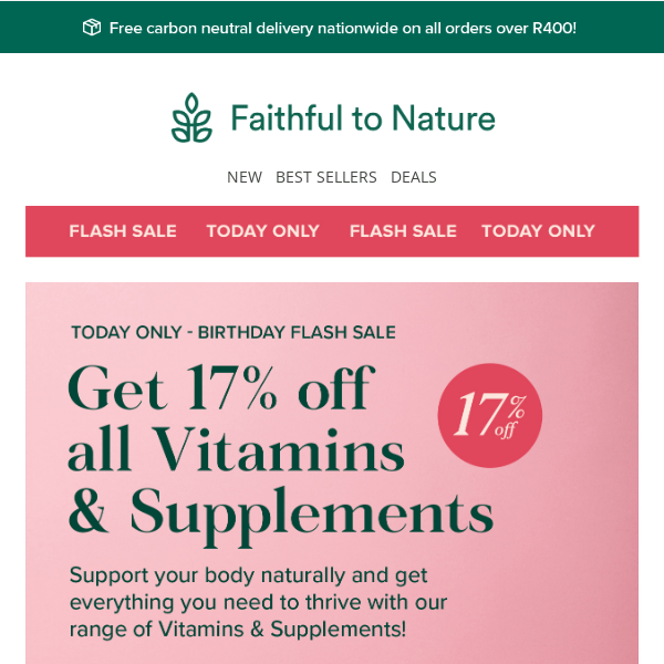 Get 17% Off Vitamins & Supplements ✨ 🌞