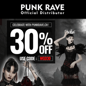 Punk Rave, Get Your Goth On & Celebrate with 30% off! 👉