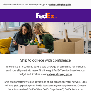 Smarter college shipping is nearby
