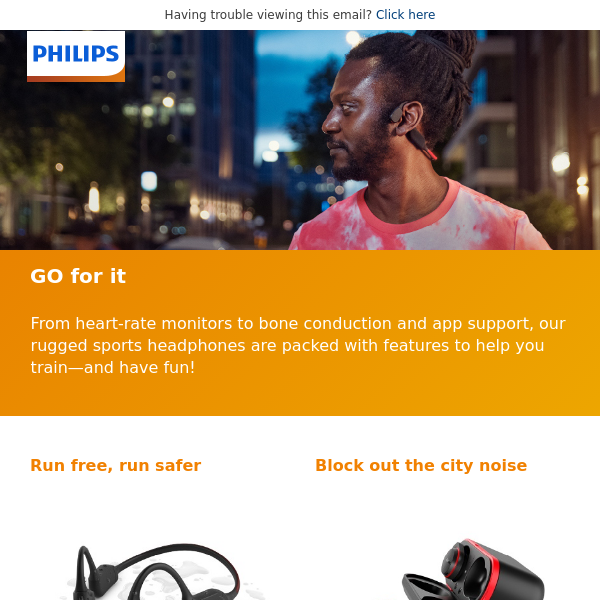 GO for it - Philips sports headphones