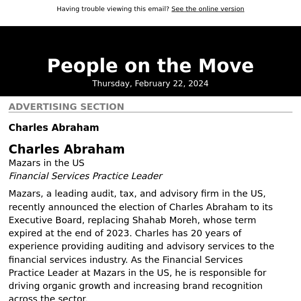 Crain's New York Business - People on the Move