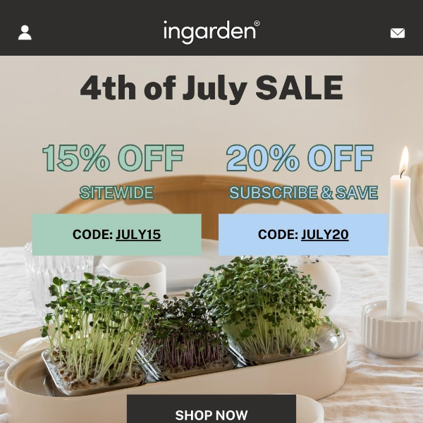 4th of July Sale🌱 20% OFF