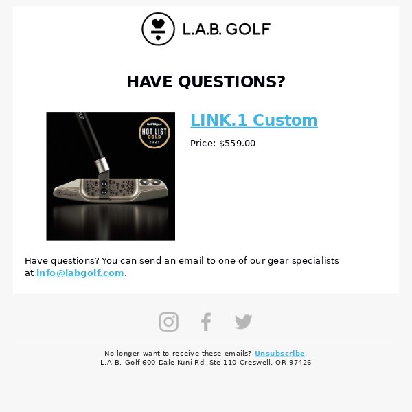 Have Questions About L.A.B. Golf?
