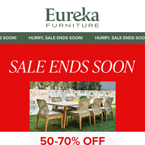 Hurry! 50-70% Off Furniture Sale Ends Soon