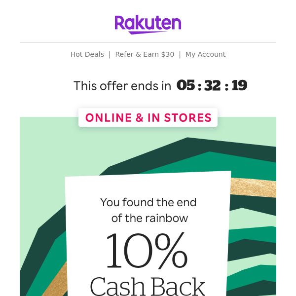 10% Cash Back is all yours!