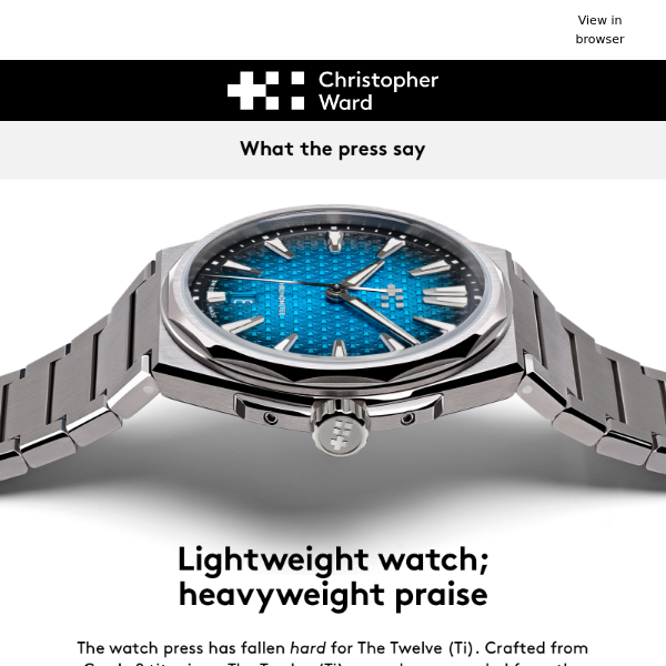 Christopher ward 2024 promo code 2021