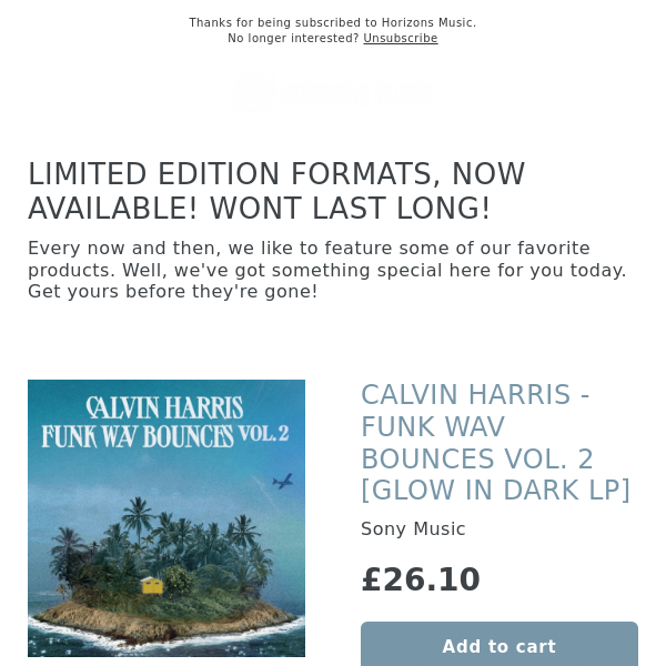 LIMITED EDITION FORMATS! CALVIN HARRIS / CAMILA CABELLO / KASABIAN / ROBBIE WILLIAMS / STEPS