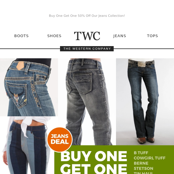 Save Big on Jeans – Get 50% Off w/BOGO!  👀