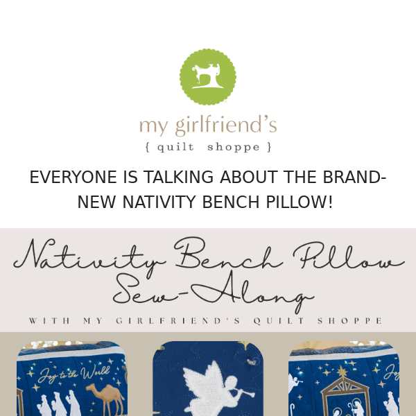 Sew Along with Kris! The Nativity Bench Pillow is here!