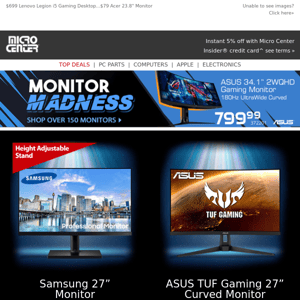 $99 Samsung 27" Monitor! $159 ASUS TUF 27" Curved Gaming Monitor