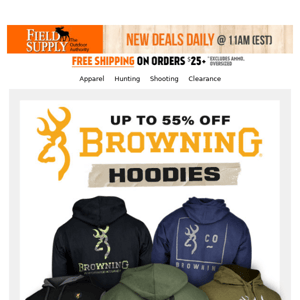 Browning delivers the hoods. up to 55% off, starting $14.64