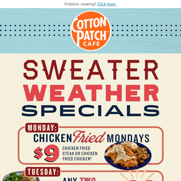 let us rope you in! – Cotton Patch Cafe