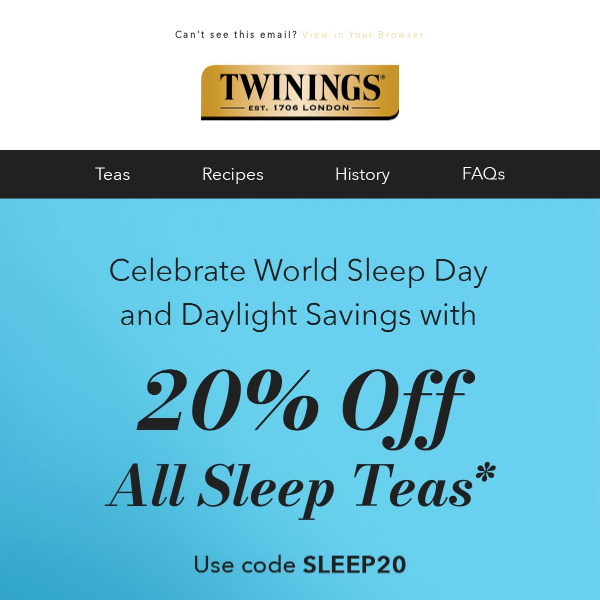 20% off a better night’s sleep 🌙💤