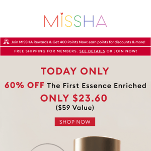 TODAY ONLY! 60% OFF The First Essence Enriched