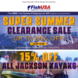Up To 85% Off End Of Summer Clearance Savings!