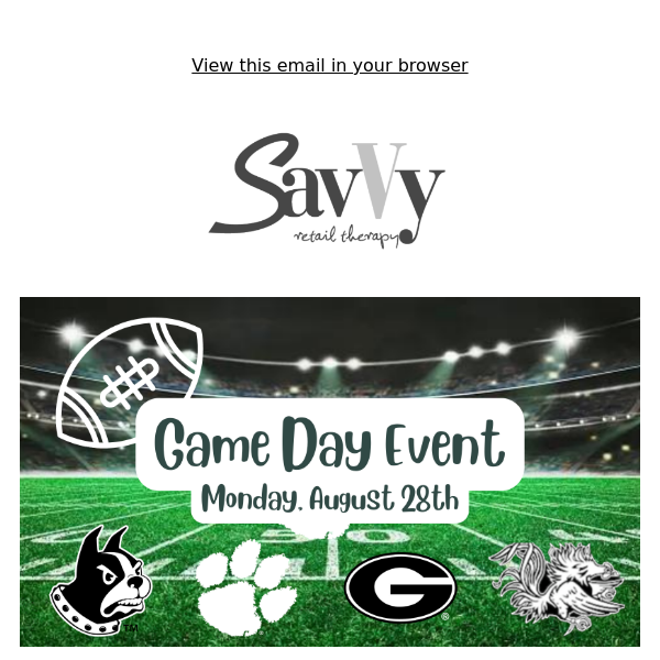 Get Game Day Ready at Savvy! 🏈