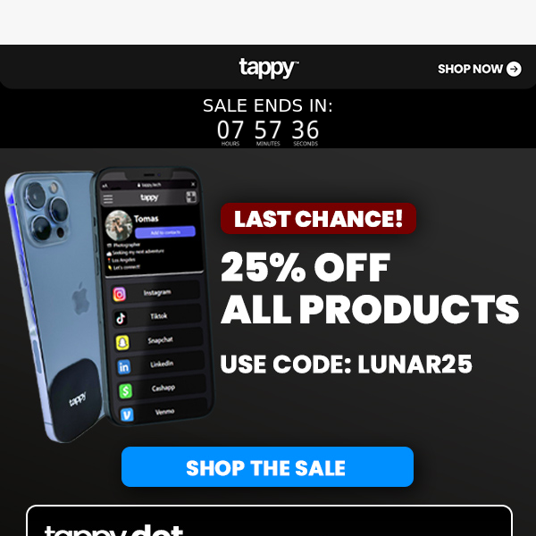 did you see tappy's 25% off sale?
