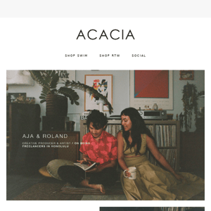 IN ACACIA | At home in Honolulu, with Aja + Roland.