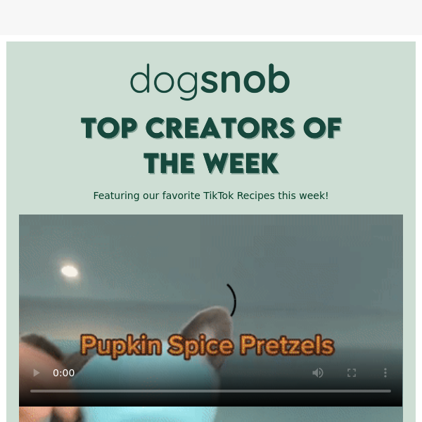 Dogsnob's Top Creators of the Week!