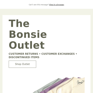 Save over 50% at Bonsie's outlet