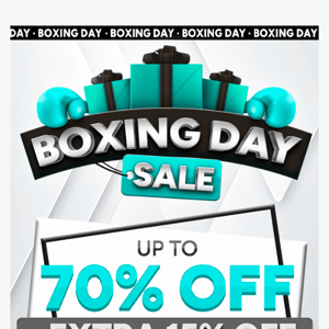 🚨 Boxing Day Sale! Up to 70% Off + Extra 15% Off!