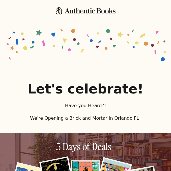 Authentic Books Here! 5 Days of Deals 🥳