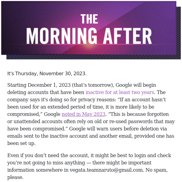 Google will delete your old inactive accounts starting tomorrow
