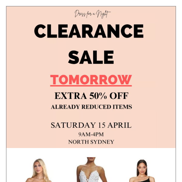 Clearance Sale starts tomorrow 🛍️