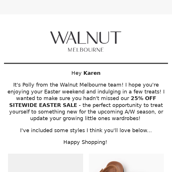 Walnut Melbourne see your 25% OFF EASTER Picks...