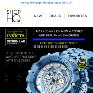 NEW Invicta Watches – Tune in to the Design Lab at 7pm ET for More