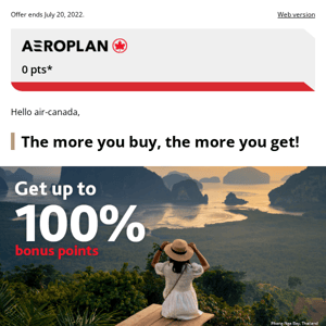 Get up to a 100% bonus buying or gifting points