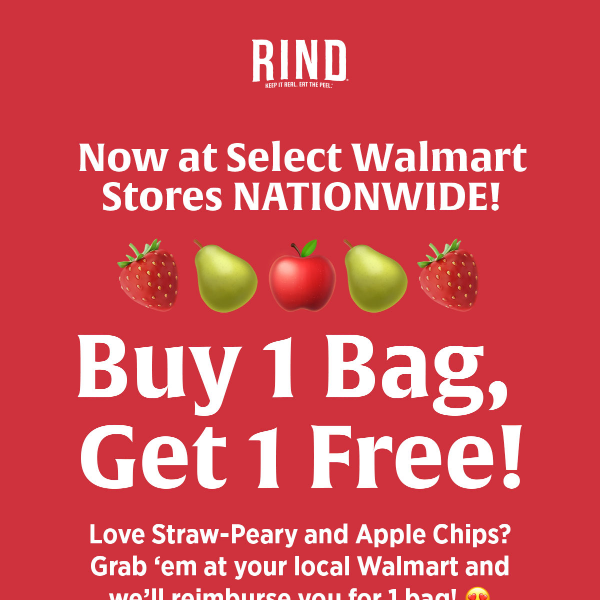 Get a FREE Bag of 🍓 Straw-Peary and Apple Chips  at Walmart! 🍎
