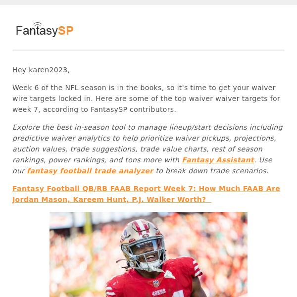 Waiver Wire Must Read News & Analysis Before Your Week 7 Waivers Process